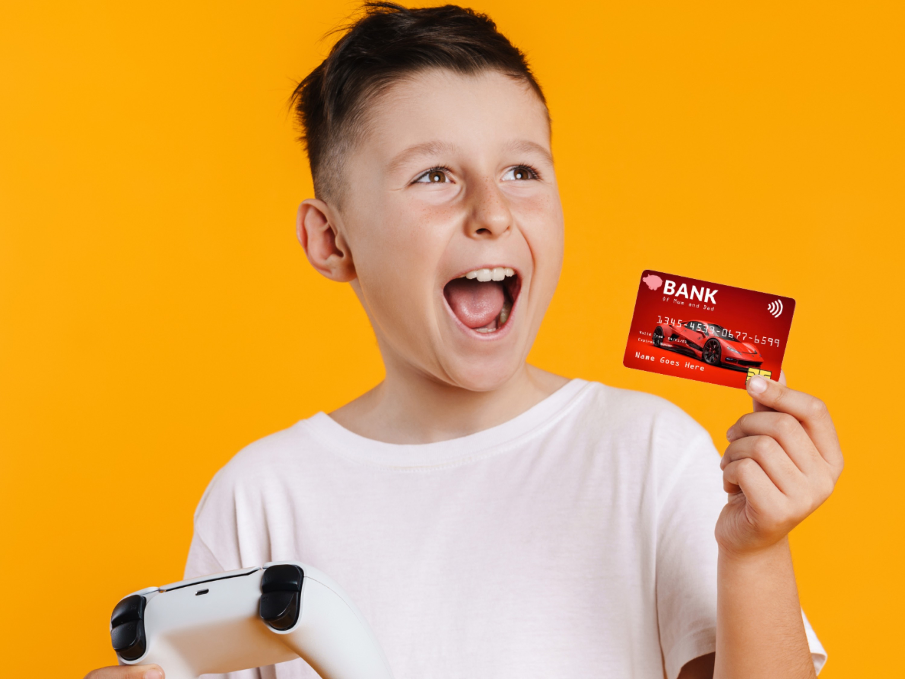 Kids Red Car Toy Credit Card