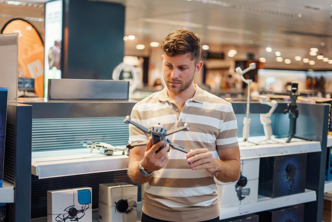 Man buying a drone